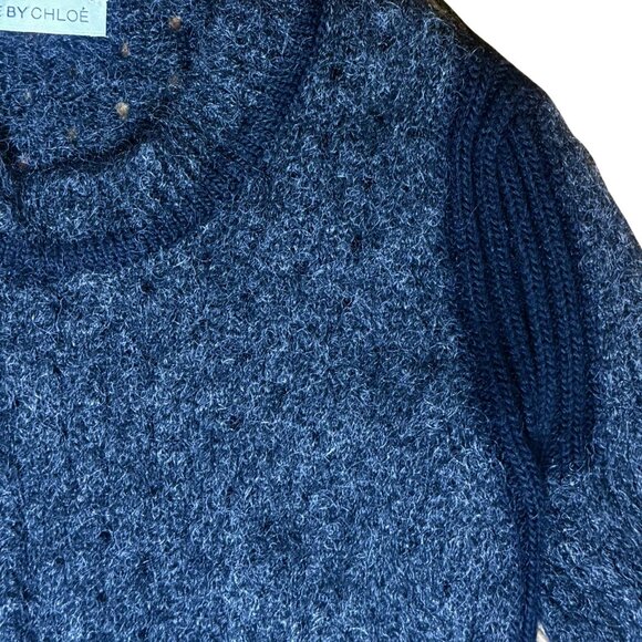 See by Chloé Mohair Wool Blend Sweater Size 4 Grey Luxury Knit Cozy Designer - Picture 2 of 10